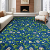Ultra Soft Area Rug, Non Slip, Stain Resistant, Washable Area Rugs for Living Room, Bedroom, Vibrant Earthy Tones Geometric Layout(Blue)