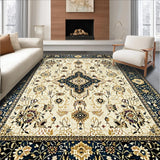 Ultra Soft Area Rug, Non Slip, Stain Resistant, Washable Area Rugs for Living Room, Bedroom, Rustic Neutral Earthy Motif(Ivory)