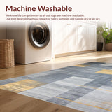 Ultra Soft Area Rug, Non Slip, Stain Resistant, Washable Area Rugs for Living Room, Bedroom, Contemporary Grey Abstract Harmony(Gray)