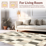 Ultra Soft Area Rug, Non Slip, Stain Resistant, Washable Area Rugs for Living Room, Bedroom, Timeless Classic Creamy Geometric(Beige)