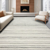 Ultra Soft Area Rug, Non Slip, Stain Resistant, Washable Area Rugs for Living Room, Bedroom, Sleek Linear Modern Texture(Black)
