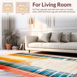 Ultra Soft Area Rug, Non Slip, Stain Resistant, Washable Area Rugs for Living Room, Bedroom, Artful Abstract Color Spectrum(Yellow)
