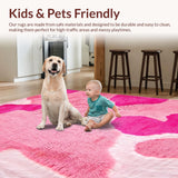 Ultra Soft Area Rug, Non Slip, Stain Resistant, Washable Area Rugs for Living Room, Bedroom, Elegant Soft Dreamy Atmosphere(Pink)