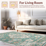 Ultra Soft Area Rug, Non Slip, Stain Resistant, Washable Area Rugs for Living Room, Bedroom, Vintage Beige Playroom Oriental Area Rug(Beige)