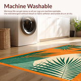Ultra Soft Area Rug, Non Slip, Stain Resistant, Washable Area Rugs for Living Room, Bedroom, Artful Modern Organic Design(Orange)