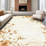 Ultra Soft Area Rug, Non Slip, Stain Resistant, Washable Area Rugs for Living Room, Bedroom, Vintage Floral Brown Beige Hallway Area Non Slip Kitchen(Beige)