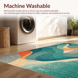 Coastal Turtle Accent with Surfboard Shape and Vibrant Orange Wave Details(Green)