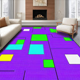 Ultra Soft Area Rug, Non Slip, Stain Resistant, Washable Area Rugs for Living Room, Bedroom, Vibrant Educational Tiled Design(Purple)