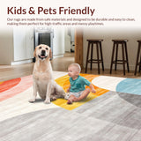 Ultra Soft Area Rug, Non Slip, Stain Resistant, Washable Area Rugs for Living Room, Bedroom, Chic Geometric Patterned Runner(Orange)