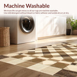 Ultra Soft Area Rug, Non Slip, Stain Resistant, Washable Area Rugs for Living Room, Bedroom, Rustic Earthy Tiled Aesthetic(Beige)
