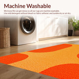 Ultra Soft Area Rug, Non Slip, Stain Resistant, Washable Area Rugs for Living Room, Bedroom, Retro Arch Bedroom Minimalist Washable Area Carpet(Orange)