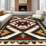 Ultra Soft Area Rug, Non Slip, Stain Resistant, Washable Area Rugs for Living Room, Bedroom, Elegant Chocolate Geometric Design(Black)