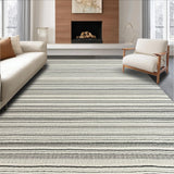 Ultra Soft Area Rug, Non Slip, Stain Resistant, Washable Area Rugs for Living Room, Bedroom, Striped Cotton Braided Area Rug Black White Reversible Kitchen Mat(Black)