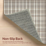 Ultra Soft Area Rug, Non Slip, Stain Resistant, Washable Area Rugs for Living Room, Bedroom, Warm Classic Checkered Aesthetic(Beige)