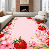 Ultra Soft Area Rug, Non Slip, Stain Resistant, Washable Area Rugs for Living Room, Bedroom, Adorable Bright Floral Arrangement(Pink)