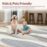 Ultra Soft Area Rug, Non Slip, Stain Resistant, Washable Area Rugs for Living Room, Bedroom, Boho Chic Area Unique Home Decor(Beige)