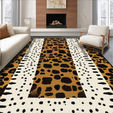 Ultra Soft Area Rug, Non Slip, Stain Resistant, Washable Area Rugs for Living Room, Bedroom, Playful Rustic Safari Design(Brown)