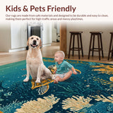 Ultra Soft Area Rug, Non Slip, Stain Resistant, Washable Area Rugs for Living Room, Bedroom, Turtle Tale Rug Colorful Ocean Adventure(Blue)