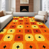 Ultra Soft Area Rug, Non Slip, Stain Resistant, Washable Area Rugs for Living Room, Bedroom, 70s Orange Abstract Living Room Non-Slip Rug(Orange)