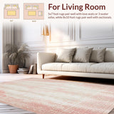 Ultra Soft Area Rug, Non Slip, Stain Resistant, Washable Area Rugs for Living Room, Bedroom, Durable Entryway Beige Dusty Pink Stain Repellent(Pink)