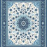 Chic Handcrafted Round Textile Art(Blue)