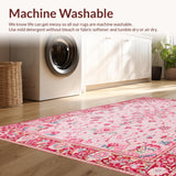 Ultra Soft Area Rug, Non Slip, Stain Resistant, Washable Area Rugs for Living Room, Bedroom, Whimsical Pink Bow Accent(Pink)
