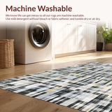 Ultra Soft Area Rug, Non Slip, Stain Resistant, Washable Area Rugs for Living Room, Bedroom, Modern Checkered Carpet With Artistic Flair For Contemporary Spaces(Black)