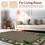 Ultra Soft Area Rug, Non Slip, Stain Resistant, Washable Area Rugs for Living Room, Bedroom, Lively Nature-Inspired Dinosaur Pattern(Gray)