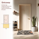 Ultra Soft Area Rug, Non Slip, Stain Resistant, Washable Area Rugs for Living Room, Bedroom, Stylish Zebra Design Rug for Contemporary Small Spaces(Beige)