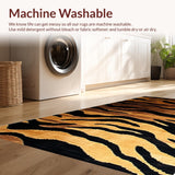 Ultra Soft Area Rug, Non Slip, Stain Resistant, Washable Area Rugs for Living Room, Bedroom, Striking Modern Wildlife Motif(Black)