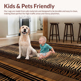 Ultra Soft Area Rug, Non Slip, Stain Resistant, Washable Area Rugs for Living Room, Bedroom, Eclectic Wild Animal Fusion(Beige)