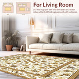 Ethereal Paisley Area Camel Tones with Intricate Floral Weaves(White)