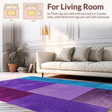 Ultra Soft Area Rug, Non Slip, Stain Resistant, Washable Area Rugs for Living Room, Bedroom, Trendy Purple Blue Living Room Washable Rug(Purple)