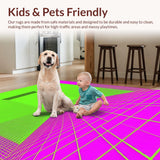 Ultra Soft Area Rug, Non Slip, Stain Resistant, Washable Area Rugs for Living Room, Bedroom, Soft Pastel Geometric Vibe(Green)