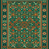 Sophisticated Abstract Leafy Motif(Green)