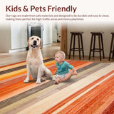 Ultra Soft Area Rug, Non Slip, Stain Resistant, Washable Area Rugs for Living Room, Bedroom, Striking Modern Lattice Motif(Orange)