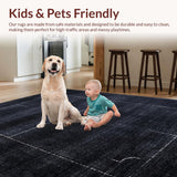 Ultra Soft Area Rug, Non Slip, Stain Resistant, Washable Area Rugs for Living Room, Bedroom, Elegant Black Bow Rug - Designer Bathmat for Coquette Home Aesthetics(Gray)