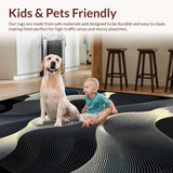 Ultra Soft Area Rug, Non Slip, Stain Resistant, Washable Area Rugs for Living Room, Bedroom, Refined Subtle Layered Patterns(Gray)