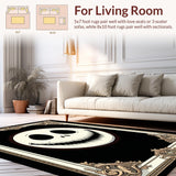 Ultra Soft Area Rug, Non Slip, Stain Resistant, Washable Area Rugs for Living Room, Bedroom, Dark Playful Skull Artwork(White)