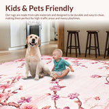 Ultra Soft Area Rug, Non Slip, Stain Resistant, Washable Area Rugs for Living Room, Bedroom, Elegant Fluffy Pink Playful Vibe(Pink)