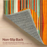 Ultra Soft Area Rug, Non Slip, Stain Resistant, Washable Area Rugs for Living Room, Bedroom, Chic Color Blocked Patterned Delight(Orange)