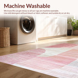 Ultra Soft Area Rug, Non Slip, Stain Resistant, Washable Area Rugs for Living Room, Bedroom, Designer Ribbon Bow Silhouette Rug with Modern Aesthetic Pattern Elements(Pink)