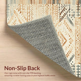 Ultra Soft Area Rug, Non Slip, Stain Resistant, Washable Area Rugs for Living Room, Bedroom, Intricate Aztec Patterned Decor(Beige)