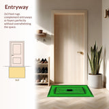 Ultra Soft Area Rug, Non Slip, Stain Resistant, Washable Area Rugs for Living Room, Bedroom, Sleek Monochrome Hypnotic Design(Green)