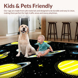 Ultra Soft Area Rug, Non Slip, Stain Resistant, Washable Area Rugs for Living Room, Bedroom, Interstellar Vibrant Universe Aesthetic(Yellow)