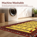 Ultra Soft Area Rug, Non Slip, Stain Resistant, Washable Area Rugs for Living Room, Bedroom, Dynamic Cozy Geometric Music Design(Yellow)
