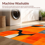 Ultra Soft Area Rug, Non Slip, Stain Resistant, Washable Area Rugs for Living Room, Bedroom, Striking Orange Minimalist Tapestry(Orange)