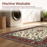 Ultra Soft Area Rug, Non Slip, Stain Resistant, Washable Area Rugs for Living Room, Bedroom, Luxurious Classic Ornate Patterns(Ivory)