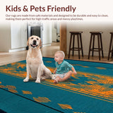 Artistic Teal and Dark Blue Motif(Blue)