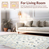 Ultra Soft Area Rug, Non Slip, Stain Resistant, Washable Area Rugs for Living Room, Bedroom, Minimalist Abstract Floral Touch(Beige)